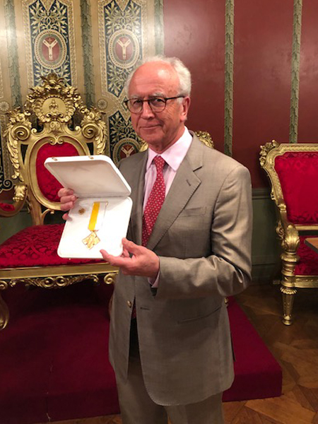 Michael Milbourn with his newly awarded Benemerenti Medal