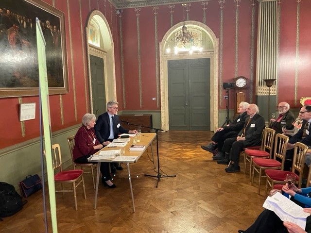 The treasurer gives his report to the meeting